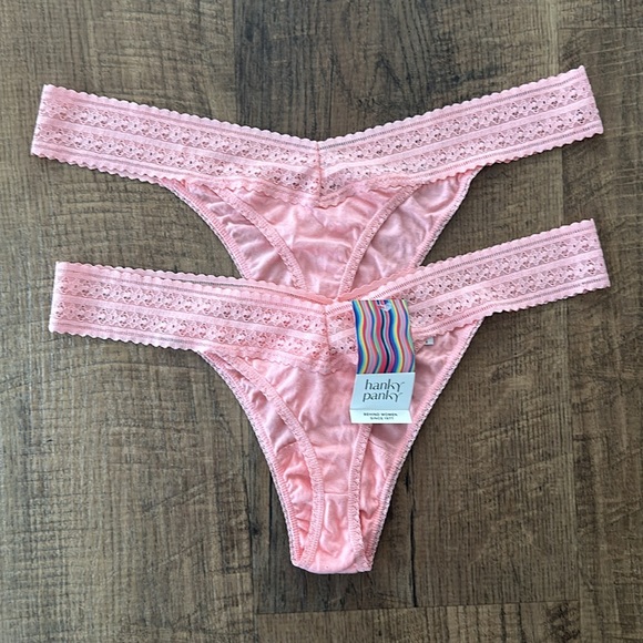 Hanky panky Dream plus original rise thongs in peach 2 pairs super soft New - Picture 5 of 5